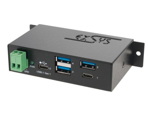 exSys EX-1195HMS, 4x USB 3.0 / 3.1 HUB mit 7 Ports, CDP + DBP Modus, 7 - 48V