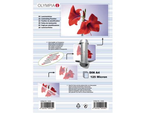 Olympia Laminierfolien DIN A4 125 Micron, Inhalt: 25 Stck