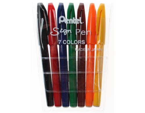 Pentel Einweg Faserschreiber 7er 7 Farben (farbig assortiert)
