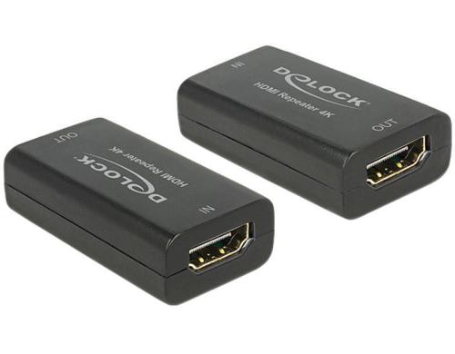 Delock HDMI Repeater, 4K bis 30m 3840 x 2160 @ 30 Hz High Speed mit Ethernet