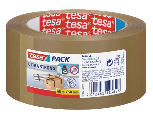 Tesa Paketband ultrastrong braun, 66m x 50mm
