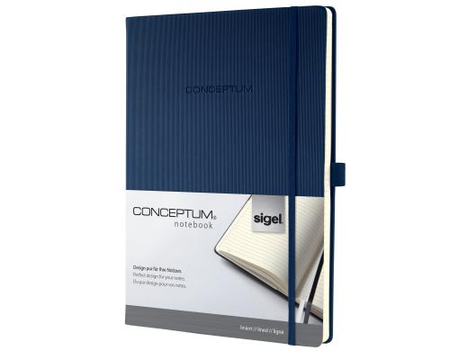 Sigel Conceptum Notizbuch Hardcover A4 194 Blatt liniert, blau
