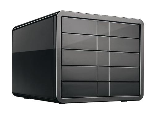 HAN Schubladenbox Smart-Line schwarz 5 Schubladen geschlossen