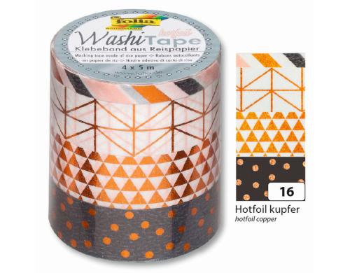 Folia Washi Tape Hotfoil kupfer 4er Set