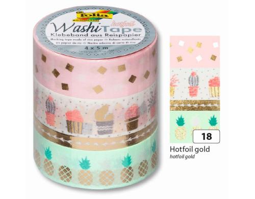 Folia Washi Tape Hotfoil gold 4er Set
