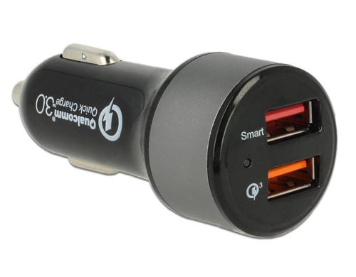 Navilock Car Adapter, 2x USB Typ-A mit Qualcomm Quick Charg3.0