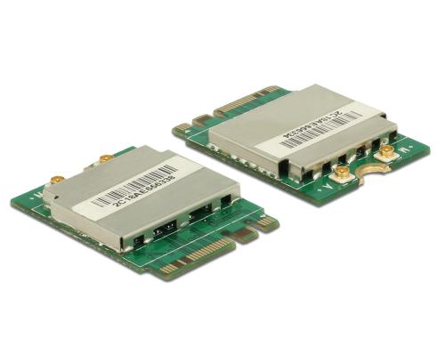 Delock WLAN-AC M.2 Modul Key A+E 150+433Mbits Dualband, 2x MHF Anschlsse