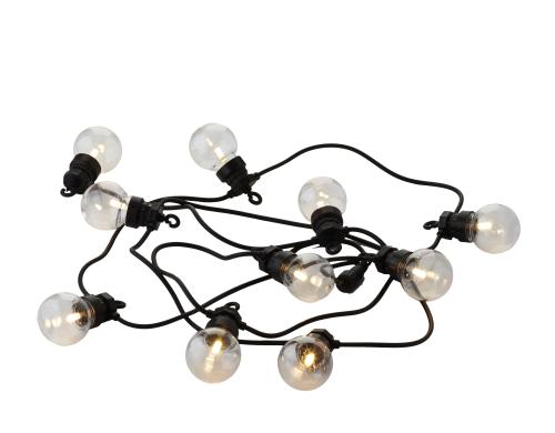 Sirius LED Lichterkette Lucas suppl, 10 LED Verlngerungskabel schwarz, Kugel klar
