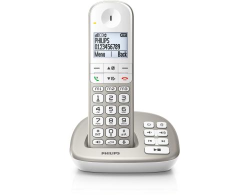Philips XL4951S Silver Grosstasten Telefon, mit Anrufbeantworter