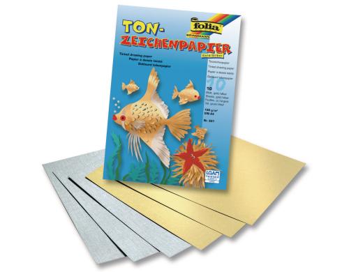Folia Tonpapier A4 10 Blatt, gold/silber