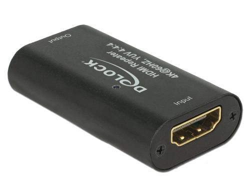 Delock HDMI Repeater, 4K bis 60hz bis 30m 3840 x 2160 @ 60 Hz High Speed mit Ethernet