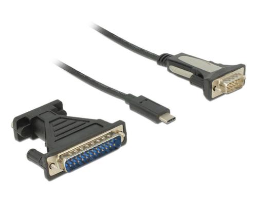 Delock Adapter USB TypeC zu Seriell, Chipsatz: FTDI 232R, L: 1,8m