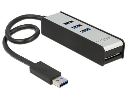 Delock USB 3.0 Hub + 1 Slot SD Card Reader 3x USB 3.0, 1 Slot SD, Kabellnge 30 cm