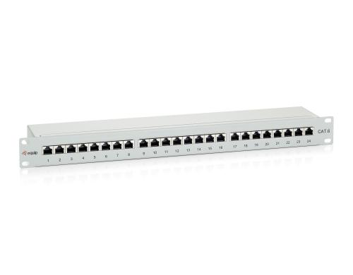 equip 19 Patchpanel: 24 Port, 1HE, grau Cat.6, zu 19 Serverschrank