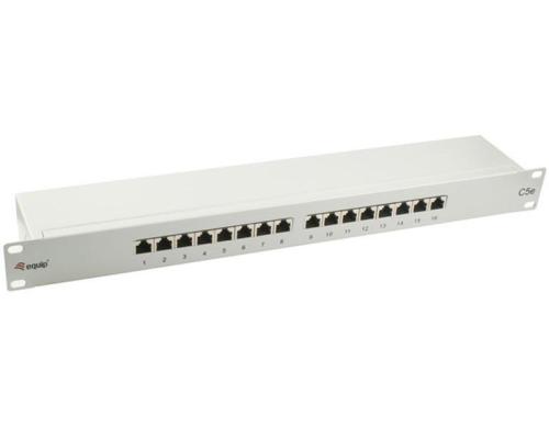 equip 19 Patchpanel: 16 Port, 1HE, grau Cat.5e, zu 19 Serverschrank