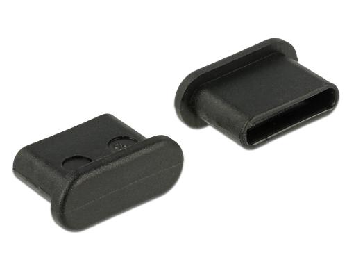 Delock USB-Typ-C Staubschutz, 10 Stck Zum Schutz von USB-Ports, schwarz