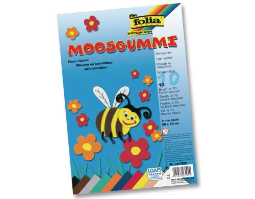 Folia Moosgummi-Set 10 Farben 10 Bogen  20x29cm, 10 Farben
