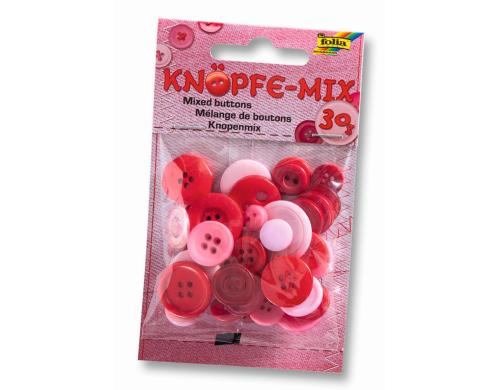Folia Knpfe-Mix Ton in Ton rot 30g