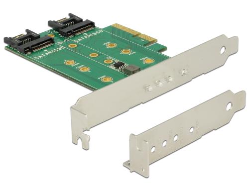 DeLock PCI-Express-x4 Kontroller 2x M.2 SATA & 1x M.2 NVME PCI-Express