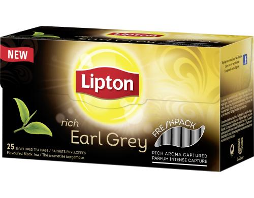 Lipton Teebeutel Rich Earl Grey Tea 25 Teebeutel, Schwarztee/Frchtetee