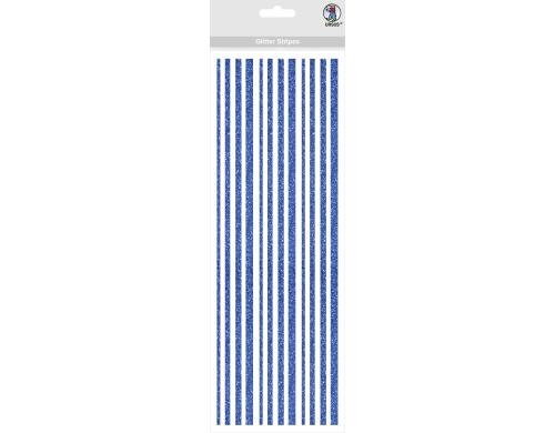 URSUS Glitter-Stripes blau 1 Bogen  12 Streifen