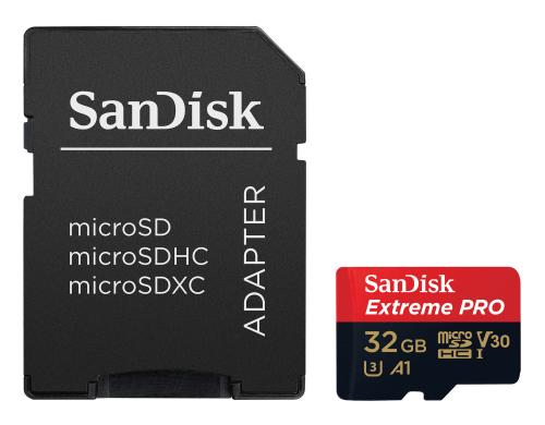 SanDisk microSDXC Card Extreme Pro 32GB lesen 100MB/sec, schreiben 90MB/s inkl.Adap