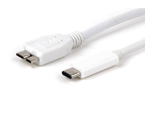 LMP USB3.0 TypC -  MicroB Kabel, 1m 5Gbps, weiss, bis 3A Strom