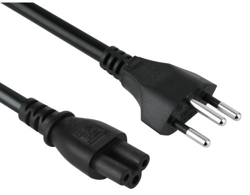 F.power Netzkabel C5-T12 1.8m sw 230V, schwarz, 1.8m