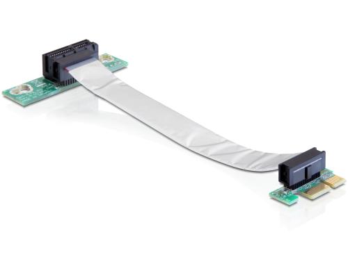 Delock PCI-Express Riserkarte, x1 zu x1 13cm Kabel flexibel,  links gewinkelt