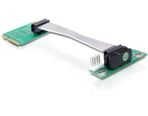 Delock Mini PCI-Express Riserkarteadapter Mini-PCIex1 zu PCIe-x1,13cm,links gerichtet