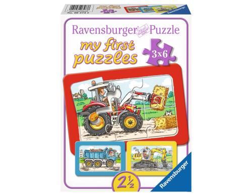 Bagger,Traktor und Kipplader Alter: 2,5, my first puzzles - 2,4,6,8 T.