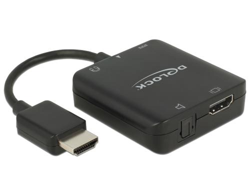 Delock HDMI Audio 5.1 Extractor, 4K, 30Hz TOSLINK, S/PIF, 3.5mm Klinke, USB-Strom