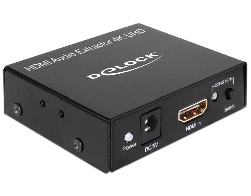 Delock HDMI Audio 5.1 Extractor, 4K TOSLINK, Cinch, S/PIF, 3.5mm Klinke, NT