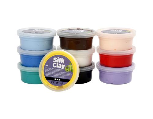 Creativ Company Silk Clay 10 x 40 g, Basic Farben