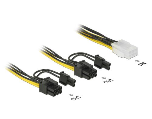 6Pin auf 2x 8Pin oder 2x 6Pin Stromadapter fr PCI-Express Highend Grafikkarten, 15cm