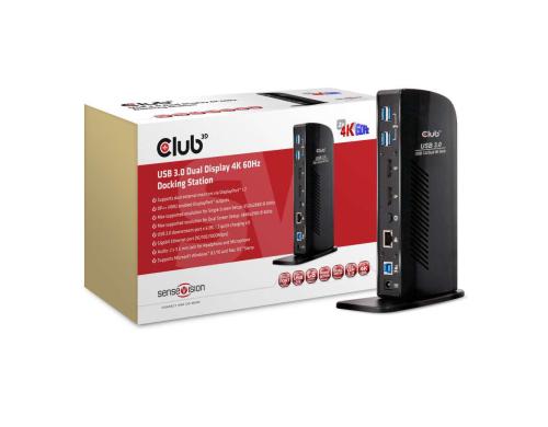 Club 3D, Dockingstation USB 3.0 Display Ausgang: HDMI, DVI, USB, RJ45, Audio