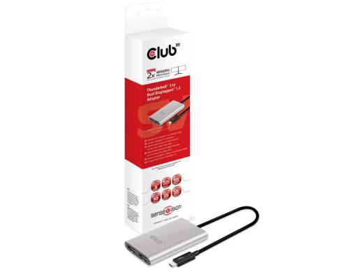 Club 3D, MST Hub USB TB3 auf 2x DP 1.2 