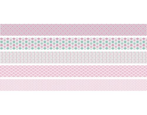 Heyda Washi Tape Pastell mini rosa 1 Dispenser mit 5 Rollen