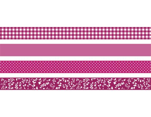 Heyda Washi Tape Colour Code pink 4 Rollen im Dispenser mit Abreisskante