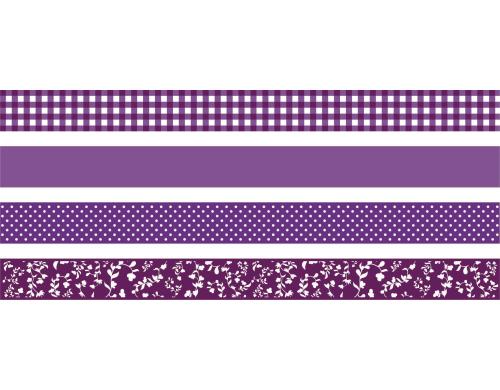 Heyda Washi Tape Colour Code purple 4 Rollen im Dispenser mit Abreisskante