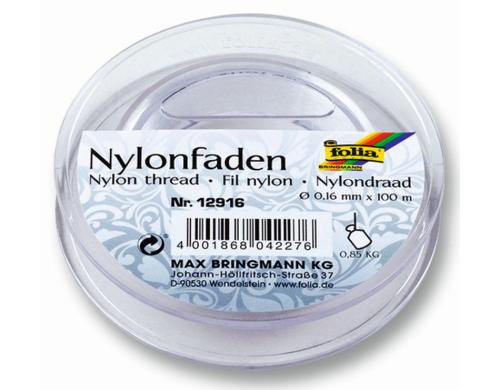 Folia Nylonfaden Durchmesser 0.16mm, Lnge 100m