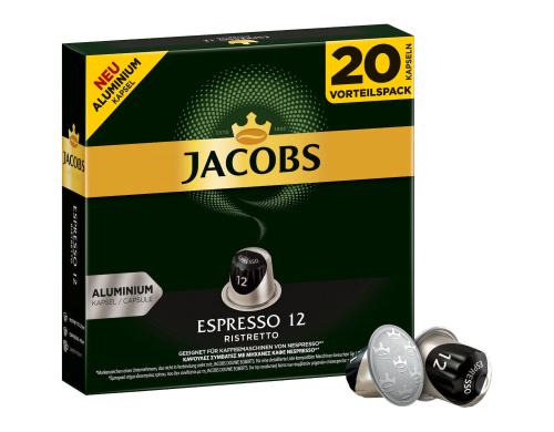 Jacobs Kaffeekapseln Espresso 12 Ristretto 1 Packung  20 Portionen