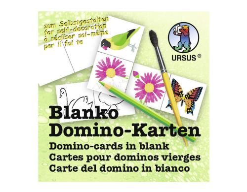 URSUS Blanko Domino Karten 60 Stck, Grsse 4.5 x 9cm