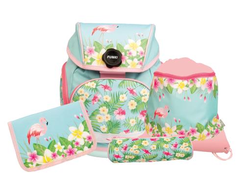 Funki Joy-Bag Schulrucksack Flamingo 4-teiliges Set