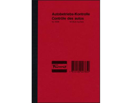 Favorit Autobetriebs-Kontrolle 48 Blatt weiss, Einband Presspan rot, D/F, 120x180mm