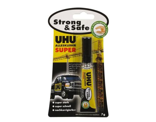 UHU Alleskleber Super Strong&Safe 7g fr alle flexiblen, festen Materialien