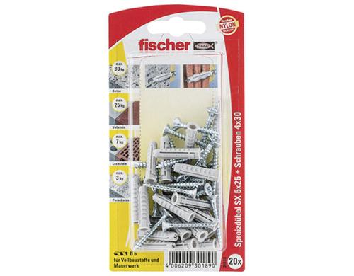 Fischer  90892 Dbel Schr SX 5X25 S NV 20 Stck