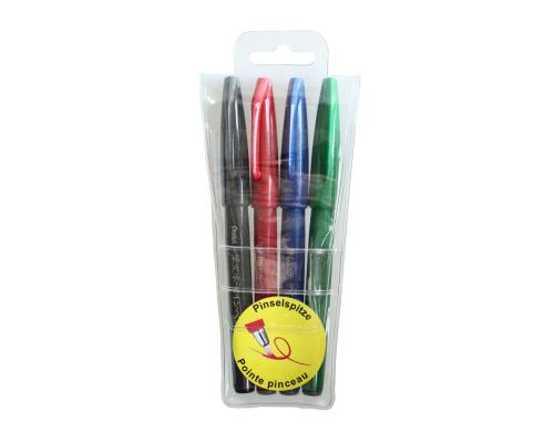 Pentel Brush Sign Pen, Faserschreiber 4er Set