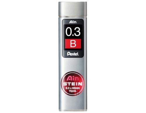Pentel Druckbleistift-Minen Ain Stein 0.3mm B, 15 Minen pro Dose