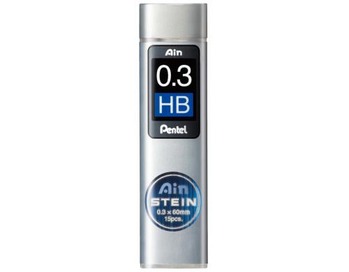 Pentel Druckbleistift-Minen Ain Stein 0.3mm HB, 15 Minen pro Dose